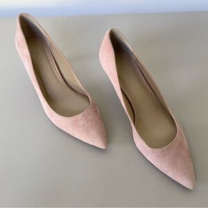 Size 7 Ann Taylor Pink Heels Suede Pointed-Toe Pumps